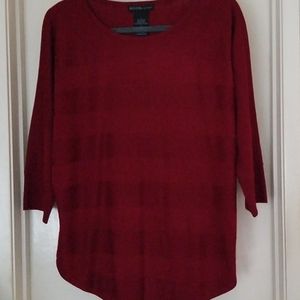Deep Red 3/4 Length Sleeve Sweater
